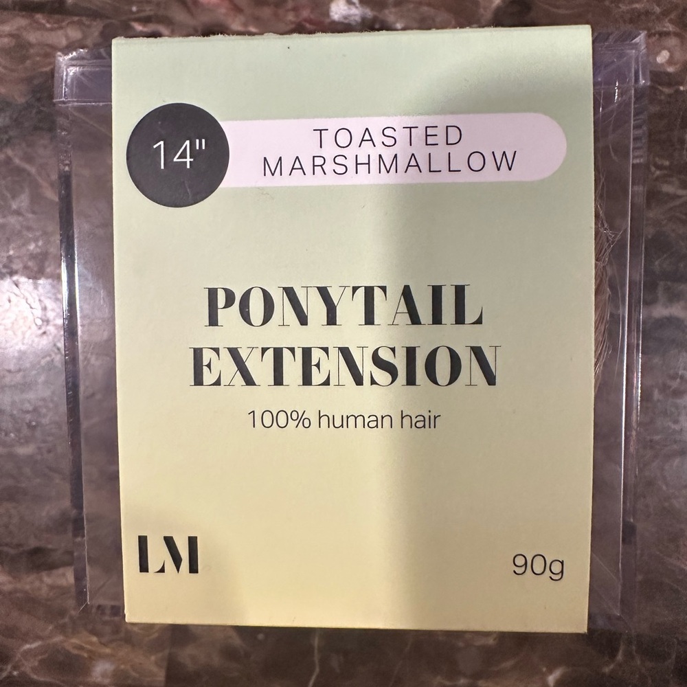 Locks & Mane Toasted Marshmallow 14 in 100% Human Hair Ponytail Extension